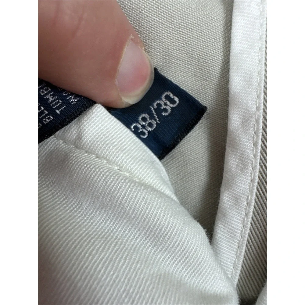 Polo Ralph Lauren Mens Andrew Pant Beige Pleated Cotton Chino Dress Pants 38x30